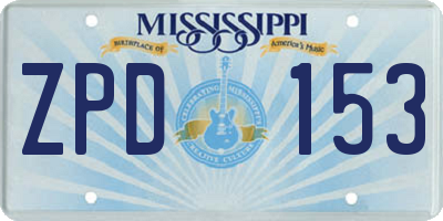 MS license plate ZPD153