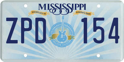 MS license plate ZPD154