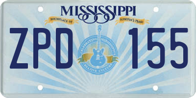 MS license plate ZPD155
