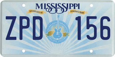 MS license plate ZPD156