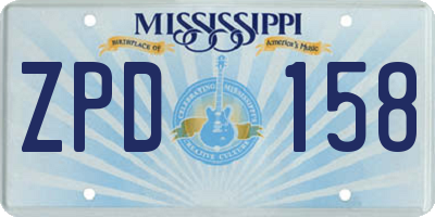 MS license plate ZPD158