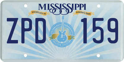 MS license plate ZPD159