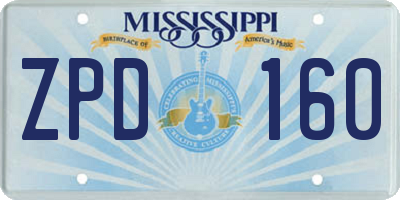 MS license plate ZPD160