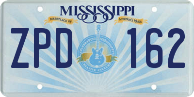 MS license plate ZPD162