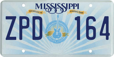 MS license plate ZPD164