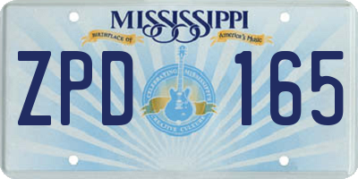 MS license plate ZPD165