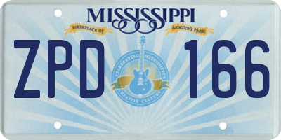 MS license plate ZPD166