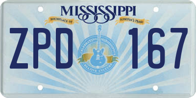 MS license plate ZPD167