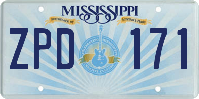 MS license plate ZPD171