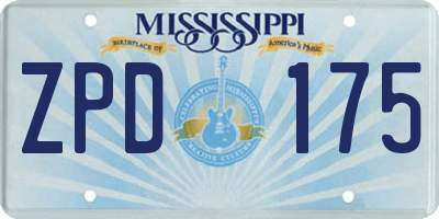 MS license plate ZPD175