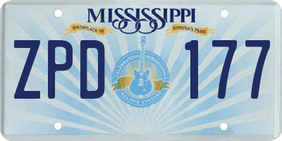 MS license plate ZPD177