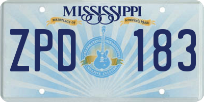 MS license plate ZPD183