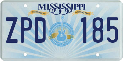 MS license plate ZPD185