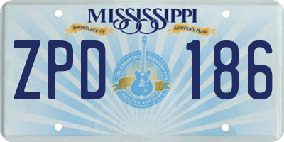 MS license plate ZPD186