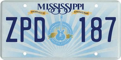 MS license plate ZPD187