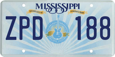 MS license plate ZPD188