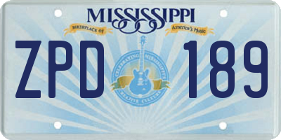 MS license plate ZPD189