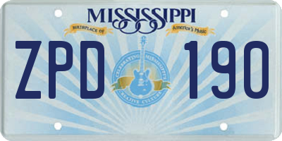 MS license plate ZPD190