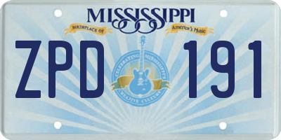 MS license plate ZPD191