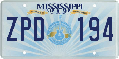 MS license plate ZPD194