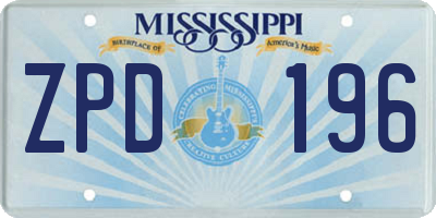 MS license plate ZPD196