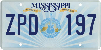 MS license plate ZPD197