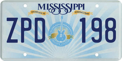 MS license plate ZPD198