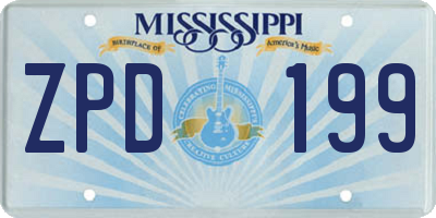 MS license plate ZPD199