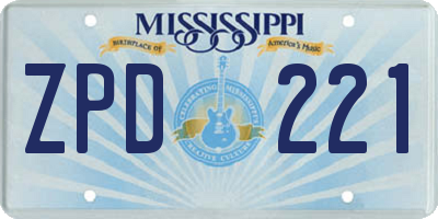 MS license plate ZPD221