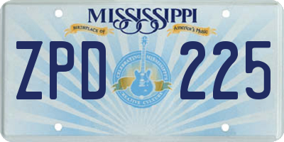 MS license plate ZPD225