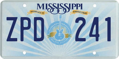 MS license plate ZPD241