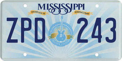 MS license plate ZPD243