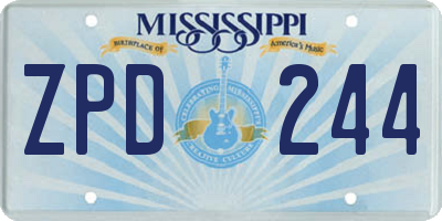 MS license plate ZPD244