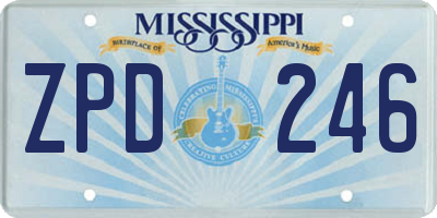 MS license plate ZPD246