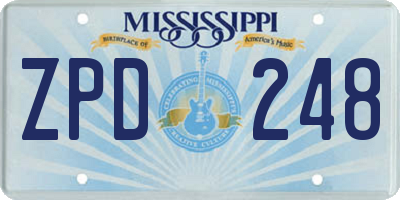MS license plate ZPD248