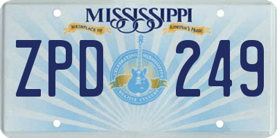MS license plate ZPD249