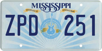 MS license plate ZPD251