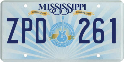 MS license plate ZPD261