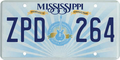 MS license plate ZPD264