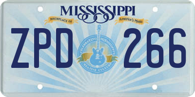 MS license plate ZPD266
