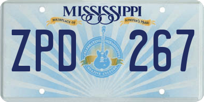 MS license plate ZPD267