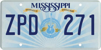 MS license plate ZPD271