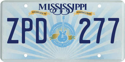 MS license plate ZPD277