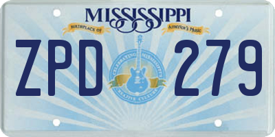 MS license plate ZPD279