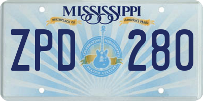 MS license plate ZPD280