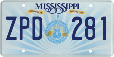 MS license plate ZPD281