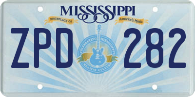 MS license plate ZPD282