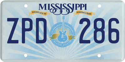 MS license plate ZPD286