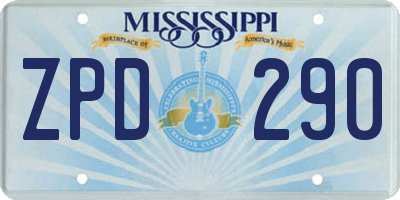 MS license plate ZPD290