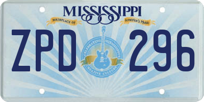 MS license plate ZPD296